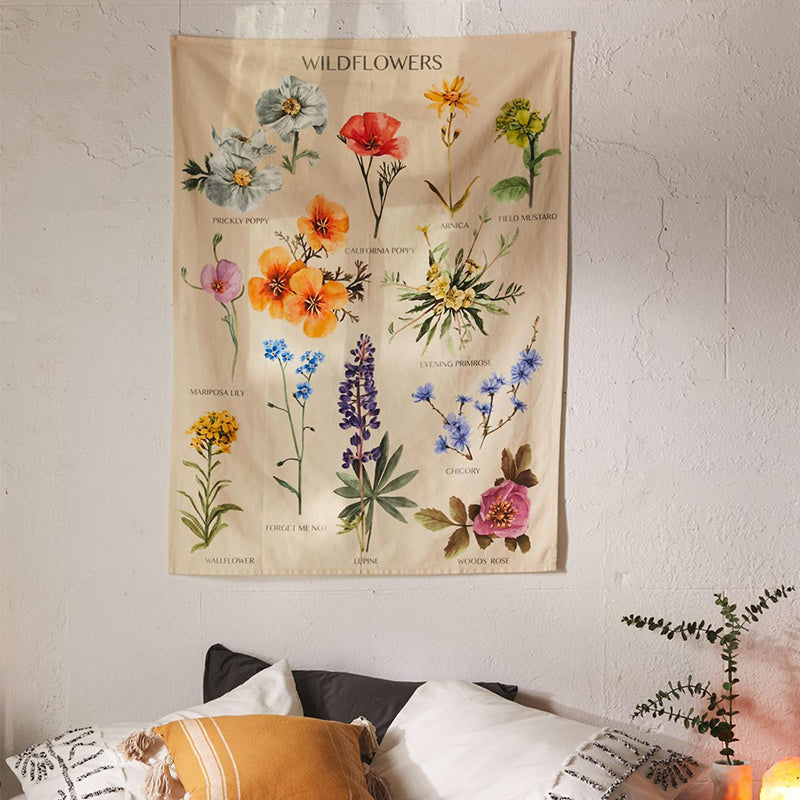 Floral INS Style Tapestry With Small Fresh Home Decor Background Cloth