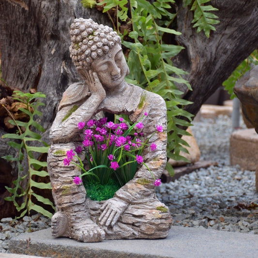 Resin Zen Buddha Statue Flower Pot Courtyard Landscape Balcony Layout Garden Decoration