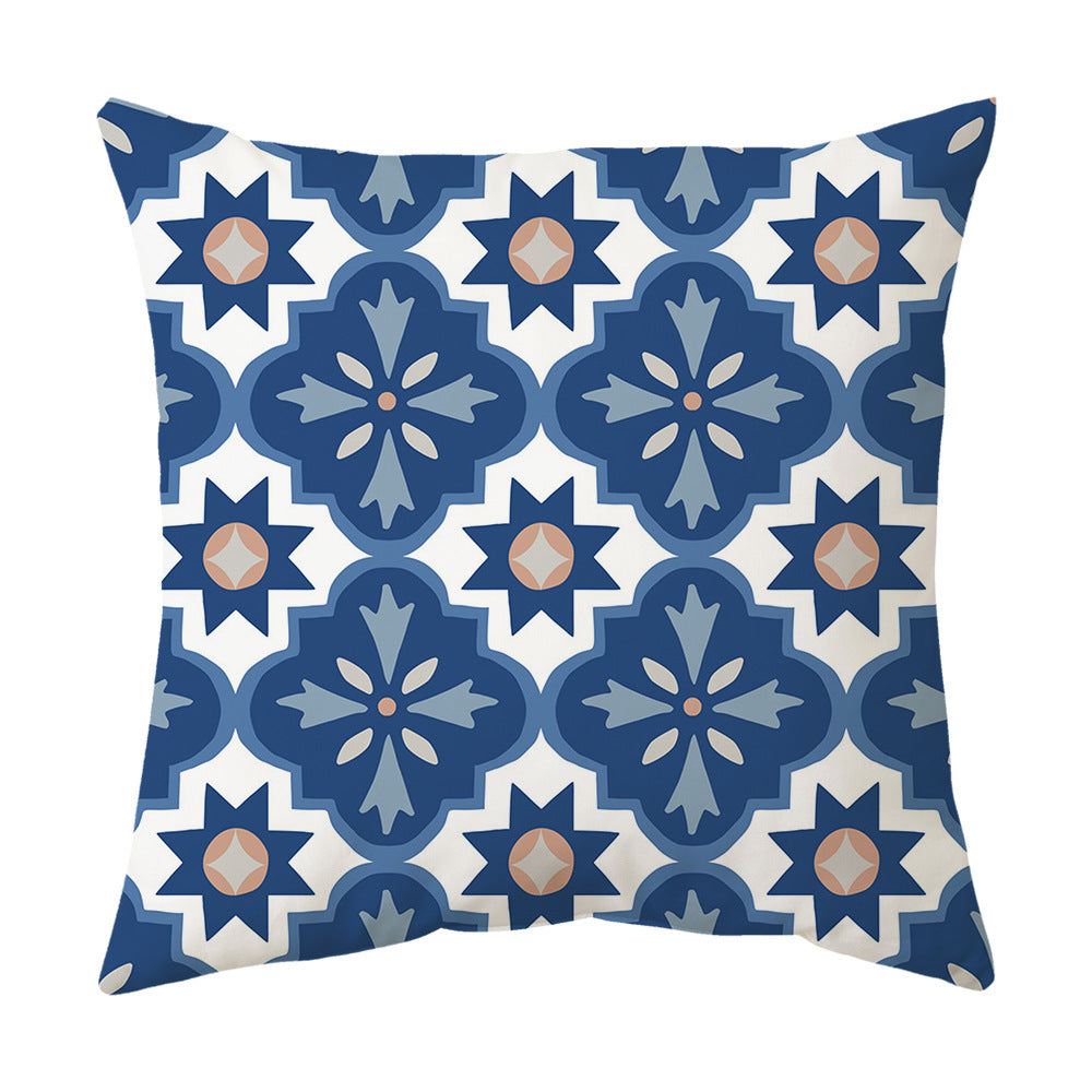Blue Theme Simple Pattern Printed Pillowcase