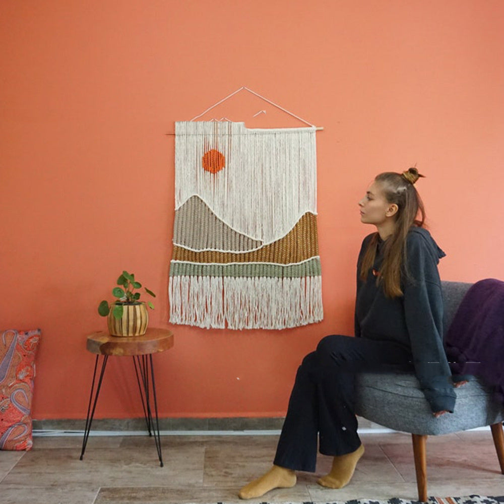 Hand Woven Tapestry Landscape Fringe Home Decor