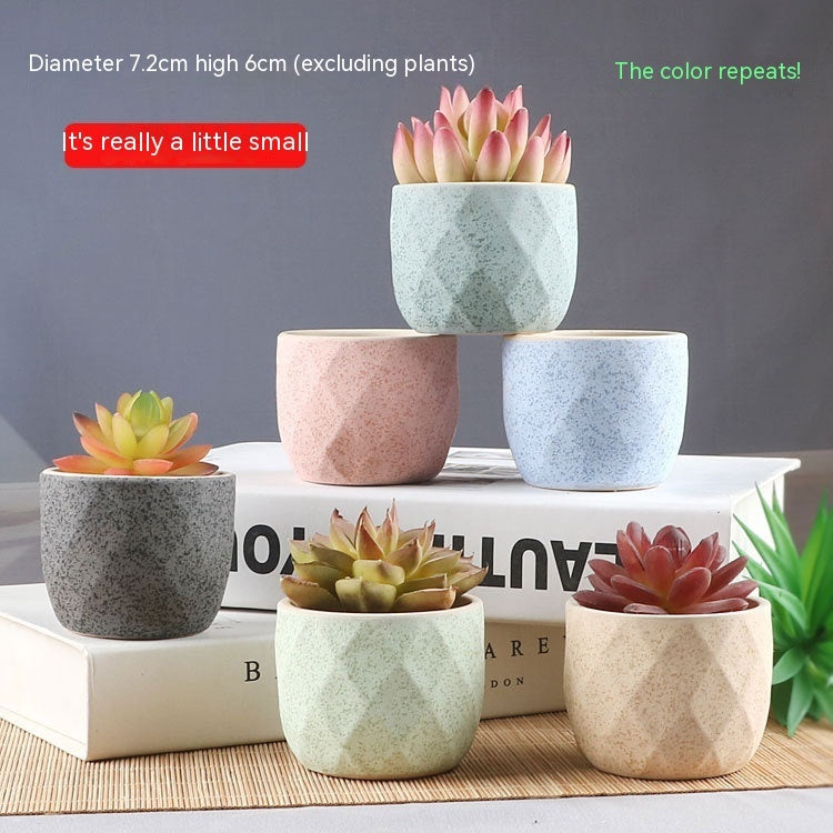 Succulent Small Flower Pot Stoneware Breathable Purple Sand Absorbent Basin