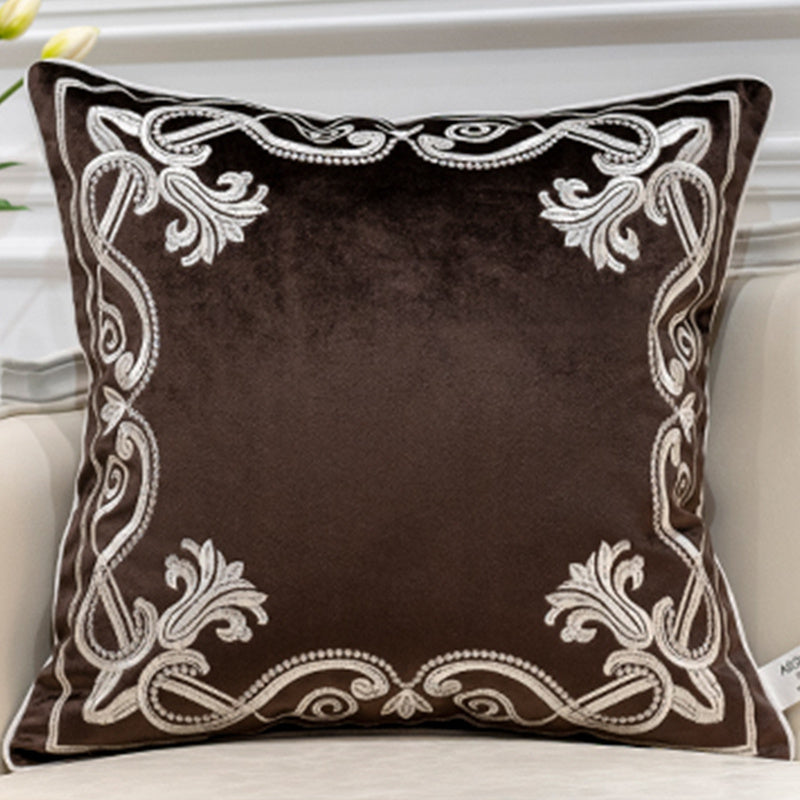 Patterned Cushion Cover Flannel Embroidered Home Decor Pillow Case